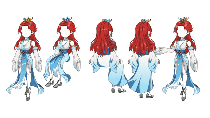 AN人物带万能动作，女海神