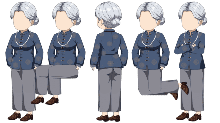 AN人物带万能动作，老太太