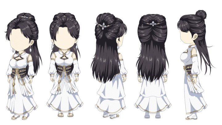 AN人物带万能动作，白衣美女