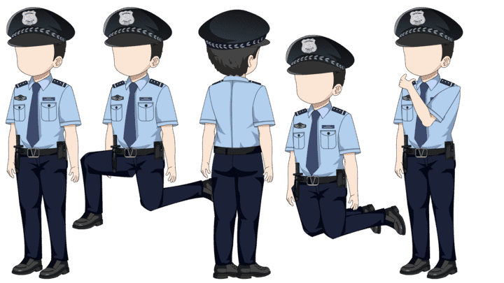 AN人物带万能动作，民警