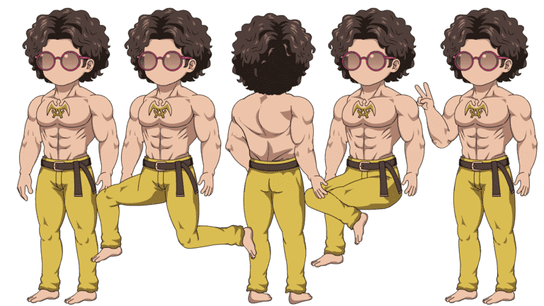 AN人物带万能动作，肌肉男