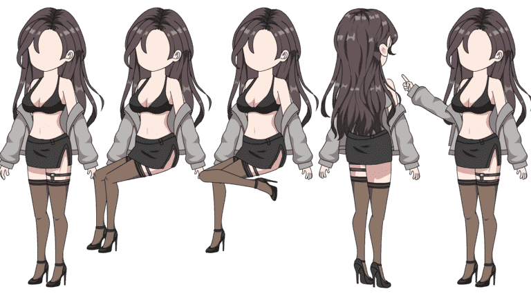 AN人物带万能动作，酒吧女