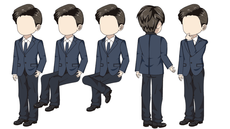 AN人物带万能动作，西服男