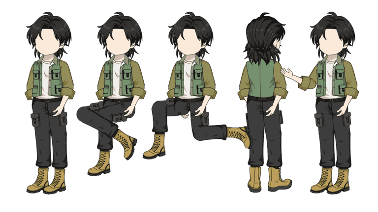 AN人物带万能动作，文艺男