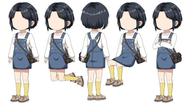 AN人物带万能动作，小孩 小女孩