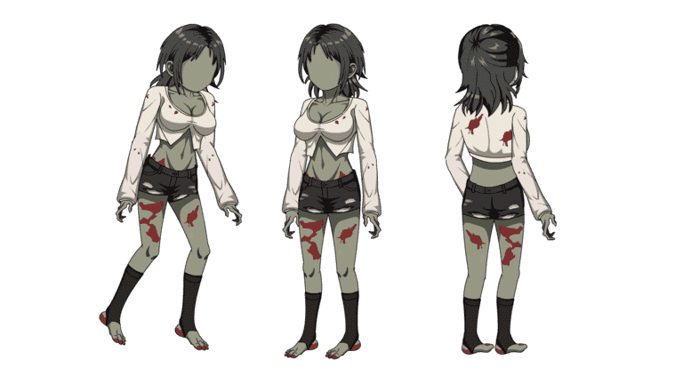 AN人物带万能动作，女丧尸