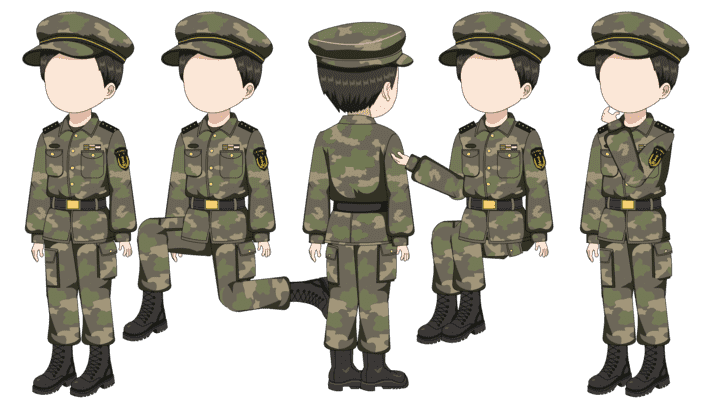 AN人物带万能动作，军人