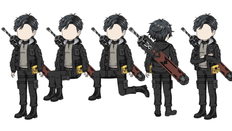 AN人物带万能动作，摸金男