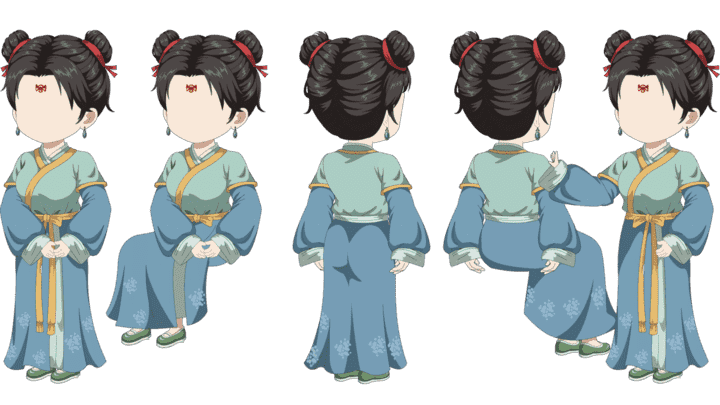 AN人物带万能动作，丫鬟