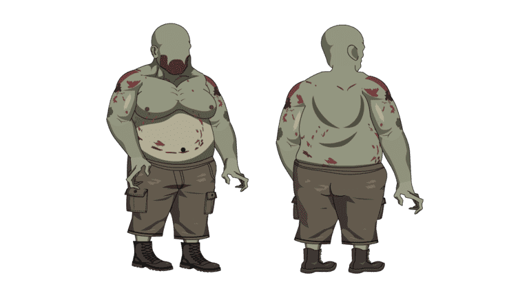 AN人物带万能动作，胖子丧尸