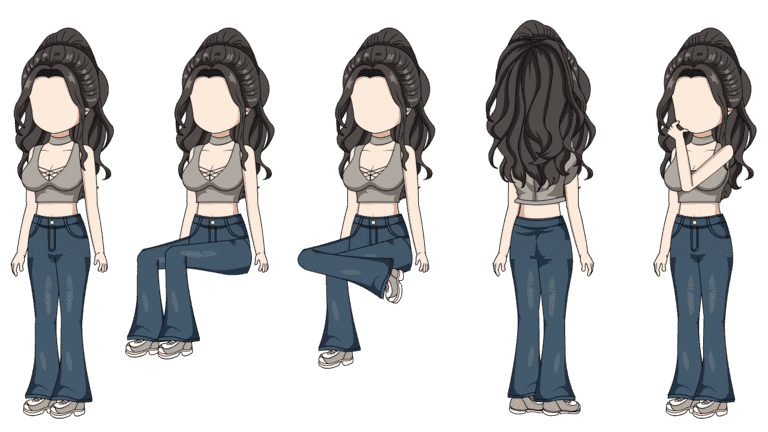 AN人物带万能动作，都市女