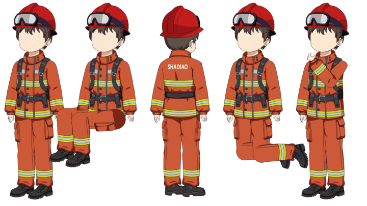 AN人物带万能动作，消防员