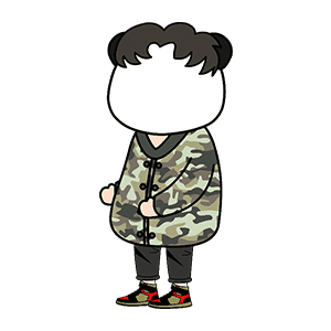 AN人物 熊猫人 迷彩外套