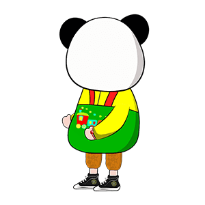 AN人物 熊猫人 卡通背带