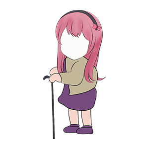 AN人物 女人拄着拐杖