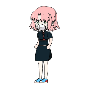 AN人物 戴着口罩的年轻女孩