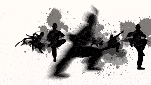 神功修炼水墨风