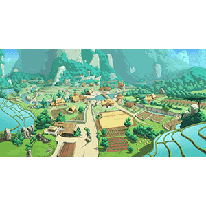 森林里的村庄 白天傍晚夜晚