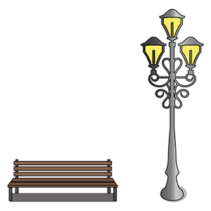路灯长椅